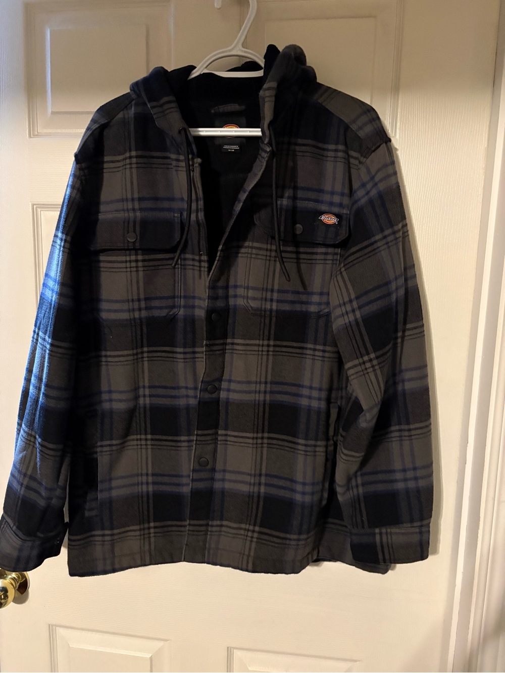 Dickies Plaid Hooded Jacket — Charcoal & Navy